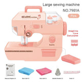 Kid Mini Sewing Machine Toy Electric Simulation DIY Mini Furniture Toy Design Cloth Knitting Machine Toddler Girl Play House Toy