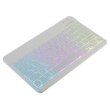 10 inch Wireless BT Keyboard Ultra-thin Rechargeable BT Keyboard Three-system Compatible Mixed Light Effect White/Black