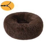 Removable Donut Dog Bed Plush Pet Kennel Round Cat Bed Winter Warm Sleeping Beds Lounger House for Medium Large Dogs Washable
