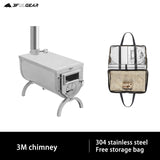 3F UL GEAR Outdoor ultralight 304 Stainless wood stove multipurpose camping tent heating stove outdoor survival