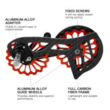 Oval Dish mtb Lightweight Carbon Fiber Bike Derailleur Pulley Wheels System Ceramic Bearing Guide Roller chainring bolts