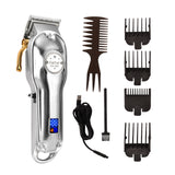 Kemei Professional Hair Clipper Barber Cutters Electric Cordless Hair Trimmer Gold All Metal Hair Cutting Machines KM-1986