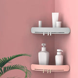 Bathroom Shelf Organizer Corner Shelf Storage Holder Plastic Bathroom Rack Suction Cup Shower Wall Holder Shampoo Holder