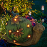 Lawn Statue Light Snail Figurine Gift Garden Ornament Outdoor Solar Powered Home Resin Yard Pathway Landscaping Animal Sculpture