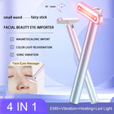 4 in 1 Facial Eye Skin Care Beauty Tools Red Light Therapy Face Neck EMS Microcurrent Face lift Massages Anti-Aging Beauty Wand