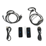 2pcs Mini Walkie Talkie 3 Km 2 Way Fm Radio Transceiver With Headphones Earpiece Headset Clip Lanyard USB Pocket Size Interphone