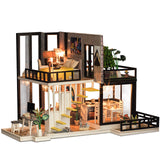10 Kinds DIY Doll House with Furniture Children Adult Miniature Wooden DollHouse Construction Model Building Kits Doll house Toy