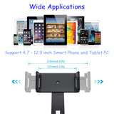 Adjustable Tablet Stand for Desk Hands Free Aluminum Alloy Smart Phone Holder for iPhone X/XR/XS, iPad Air Mini Pro 4.7''-12.9''
