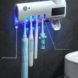 UV-Sterilizer Toothbrush Holder,Automatic Toothpaste Squeezers Dispenser for Toilet,Bathroom Accessories