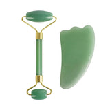 Hot style hot spot jade roller massage device green dongling horn scraping plate roller set jade scraping