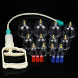 12Pcs/Set Vacuum Cupping Cans Strong Suction Acupuncture Massage Cups Magnetic Aspiration Treatment Suction Cans With Tube