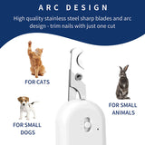 Pet Dog Cat Nail Clipper Professional Cutter USB Grooming Clippers Scissors Pet Nail Trimmer for Cats Dogs with LED -UV- Light