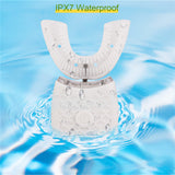 Waterproof silicone U shaped Ultrasonic Toothbrush USB Rechargeable Automatic Electric Tooth Brush 4 Modes Oral Cleansing Brush
