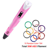 3D Printing Pen Digital Display Intelligent 3D Pen High Temperature 3D Graffiti Painting Pens with USB Educational Toys Gift