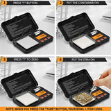 200g x 0.01g Jewelry Gram Scale Multi-function Pocket Scale High Precision Food Jewelry Medicine With 50g Weights and tweezers
