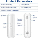 Portable Language Interpreter Translator Device Smart Voice Translator Use Alone WiFi Support 72 Languages Intelligence