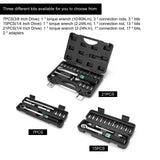 10-60N.m 3/8 Inch Drive 7 PCS Preset Torque Wrench Bits Set Quick Release Adjustable Torque Wrench Bicycle Car Auto Repairs