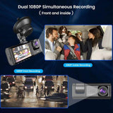 Full HD 1080P 3 Camera Dash Cam For Car 2 Inch Screen Dashcam Black Box Dual Lens DVR With Rear View Camera 24H Parking Monitor