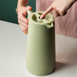 1L Large Capacity Vacuum Insulation Water Kettle With Wooden Handle Glass Liner Persistent Heat Home Hot Water Bottle Thermos