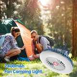 Portable Camping Fan with LED Lantern Rechargeable Battery Operated Camping Fan with Hanging Hook for Tent Car Emergency
