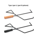 Iron Charcoal Tongs Outdoor Camping Bonfire BBQ Firewood Clip Tool Stovse Fire Charcoal Tongs Wood Handle Firewood Clamp 2023