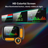LCD Screen Folder MP3 Music Player QC3.0 Bluetooth Car Charger Fast FM Transmitter Handsfree Kit With TF AUX USB
