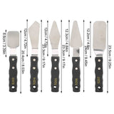 5pc Lettering Pen Palette Knives Kit Spatula Black Wood Handle Stainless Steel Oil Painting Scrape Acrylic Paint Artist Knife