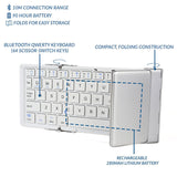 Three-fold Foldable Multi-system Universal Portable Wireless Keyboard Aluminum Alloy Foldable Mini Slim Keyboard For iOS/Android