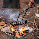Iron Charcoal Tongs Outdoor Camping Bonfire BBQ Firewood Clip Tool Stovse Fire Charcoal Tongs Wood Handle Firewood Clamp 2023