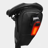 Bicycle Saddle Bag 0.5L MTB Mountain Road Bike Seatpost Bag with Night Warning Light Reflector for Cycling Accessories