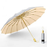 Strong Wind Resistant 3Folding 16K Manual Umbrella Men Parasol Women Rain Large Umbrellas Super Sun Protection And UV