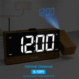 New LED Digital Projection Alarm Clock Electronic Alarm Clock with Projection FM Radio Time Projector Bedroom Bedside Mute Clock