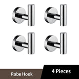 Bathroom Hardware Set Stainless Steel  Mirror Round Towel Bar Toilet Paper Holder Towel Ring Robe Hook