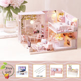 DIY Doll House Wooden Doll Houses Miniature Dollhouse Furniture Kit Toys Casa for Children Christmas Gift  L026