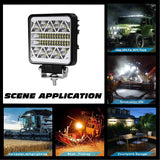 4 Inch 102W LED Light Pods Tractor Work Light Spot Flood Driving Small Light Bar Waterproof for Truck Equipment Vehicle Picku