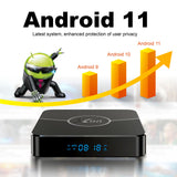 X98 Plus Android TV Box Amlogic 4K Media Player 2.4G/5G Dual-band WiFi BT AV1 VP9 H.265 Decoding Digital Display Remote Control
