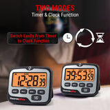ThermoPro TM01 Digital Kitchen Cooking Timer With Large Backlight Display Countdown And Countup Timer 12/24H Clock Mode