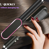 Hair Straightener Brush Heat Comb Hair Straightening Iron Adjustable Temperature Settings Anti Scalding Professional Hair Salon