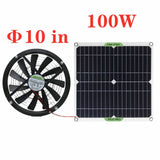 12/24V 100W Solar Powered Exhaust Fan Vent Ventilation Dog Coop Greenhouse RV Car Fan lack 300CFM