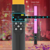 RGB Colorful Stick 114 LEDs Waterproof Photography Adjustable Color Temperature Handheld Light Stick with Remote