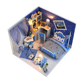CUTEBEE DIY Doll House Wooden Doll Houses Miniature Dollhouse Furniture Kit with LED Toys for Children Christmas Gift