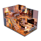 CUTEBEE DIY DollHouse Miniature Doll House With Furniture Kit Wooden House Miniaturas Toys For Children New Year Christmas Gift
