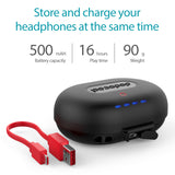 Dodocool Headphone Charging Case Portable Holder Travel Carrying Storage Bag with Built-in 500mAh Rechargeable Battery