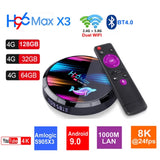 H96 Max X3 2020 tv player Android 9.0 TV BOX Amlogic S905X3 4GB 128GB 2.4G&5G Wifi BT 1000M 8K 4K Set top box Media Player