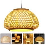 1Pc Natural Bamboo Pendant Lamp Decorative Ceiling Light Creative Gift (Khaki)