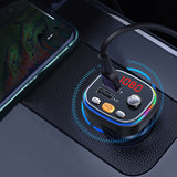 Wireless Radio Bluetooth FM Transmitter Audio Transmitter Music Player Hands Free Car Kit with Dual USB Charger TF Card Slot