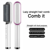 Multifunction Professional Hair Straightener Tourmaline Ceramic Hair Brush Curler Comb Straighteners Hair Dressing Beauty Tool