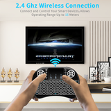 Three-color Lithium Battery Keyboard Wireless Keyboard With Touchpad I8 Mini Backlit Keyboard For TV Box Keyboards Green Keycaps