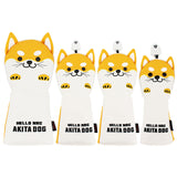 1 Set Golf Club Head Covers Cute Gift Cartoon for Driver Fairway Hybrid PU Leather Soft Golf Wood Headcovers Utility