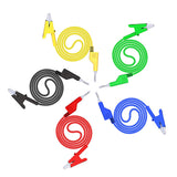 P1037 1Set 5Pcs 1M 4mm Banana Plug to Alligator Clip Crocodile Test Probe Lead Wire Test Cable Multimeter Testing Kit Colorful